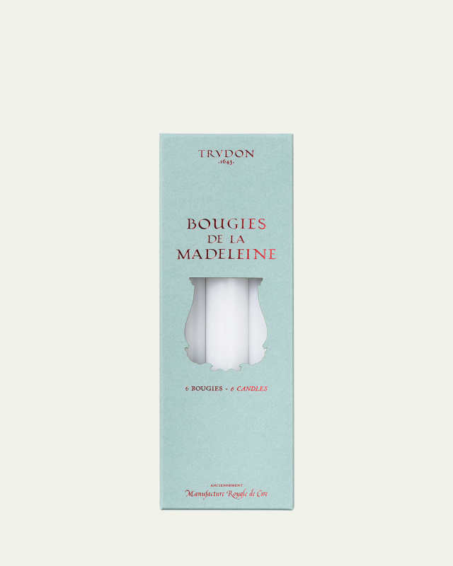 Madeleine Taper Candles - White, Set of 6
